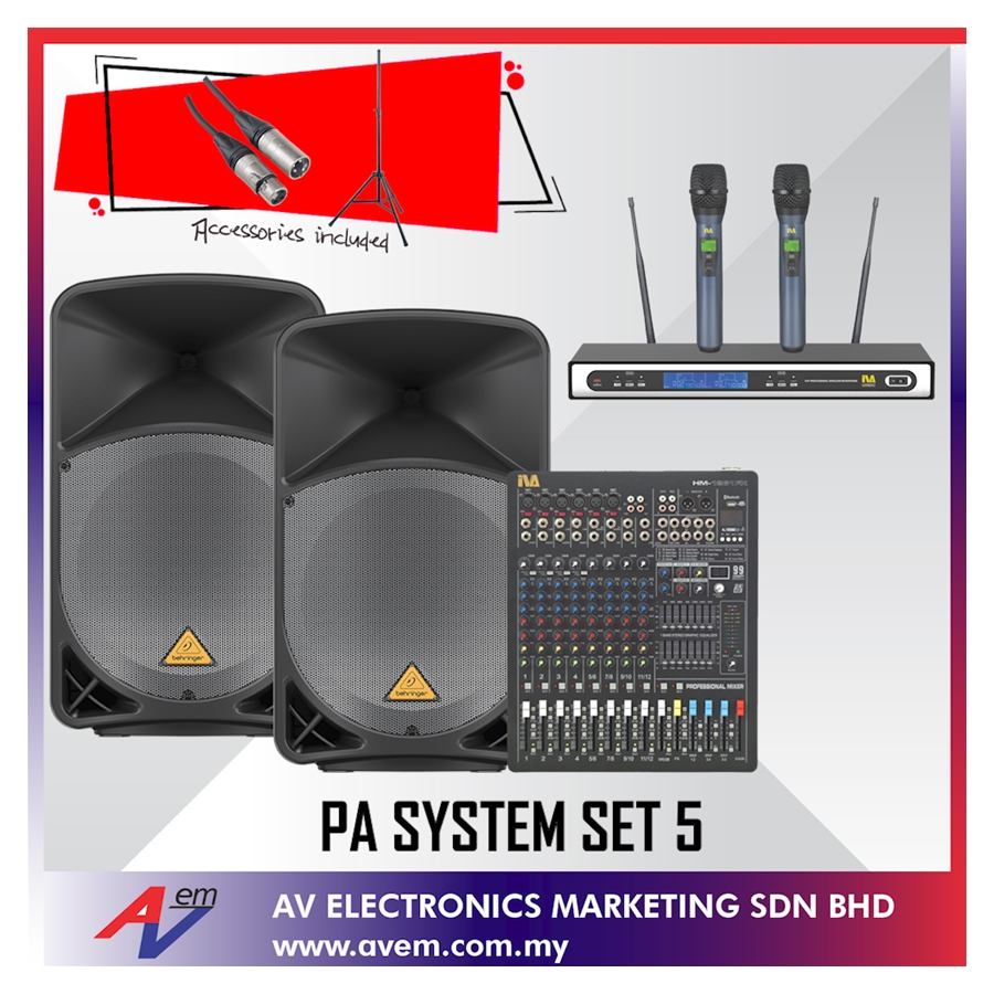IVA - PA SYSTEM SET 5 (PA System For Kenduri Kahwin, PA System For Conference Room, PA System For School)